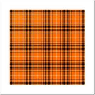 Halloween Orange Tartan Posters and Art